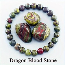 Natural Dragon Blood Jasper Gemstone Bracelet 8MM Beads Healing Chakra Grounding