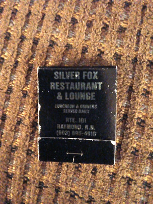 Matchbook Cover - Silver Fox Restaurant Lounge Raymond NH Unstruck