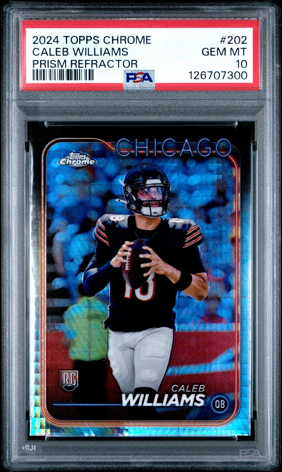 Caleb Williams Topps Chrome #202 Prism Refractor