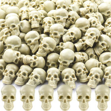 100PCS Halloween Mini Skull Heads Decoration,0.79X1.42 Inch Plastic Miniature De