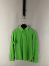 Polo Ralph Lauren Mens Polo Shirt Size S Green Long Sleeve Custom-Fit Outdoor