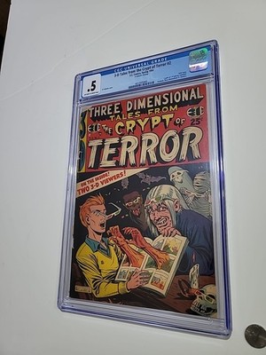1954 EC Comics 3D Tales Crypt Terror Off White To White Missing Glasses Cgc