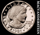 1981-S Susan B. Anthony Dollar - Choice Gem Proof  Lustrous  #M657 — photo 1
