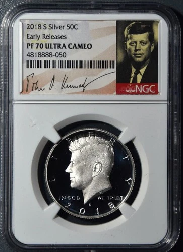 2018-S 50C KENNEDY SILVER HALF PROOF Early Releases KM#A202c NGC PF70 UC A6666