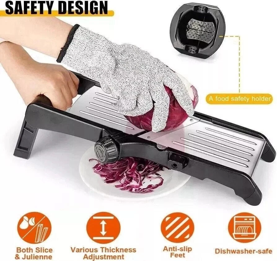 Vegetable Food Slicer Mandoline 7-in-1 Adjustable Stainless Potato Tomato Onion
Opens in a new windo