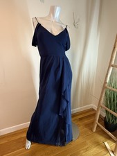 Celebrate DB Studio Off The Shoulder MOB Prom Homecoming Navy Blue Size 2 NWT