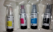 Epson 522 Ink Bottles 4-Pack for ET-2720, ET-2800, ET-2803, ET-4700, ET-4800