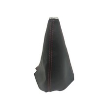 Universal PU Shift Boot Cover Black Leather with Red Stitching   Easy