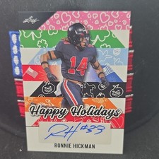 Leaf 2025 Holiday Happy Holidays Ronnie Hickman Autograph Football Card BA-RH1