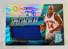 Anthony Mason 2013-14 Panini Spectra Spectacular Game Used Patch Auto /60