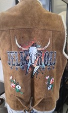 Jelly Roll Suede Shealing Vest Vintage Upcycled OOAK Upcycled Large Festival