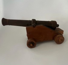 Vintage Metal and Wood Cannon Model Collectible