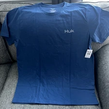 NWT Huk Fishing T Shirt Men’s Size L Blue Tuna Set Sail Tee Fast Shipping