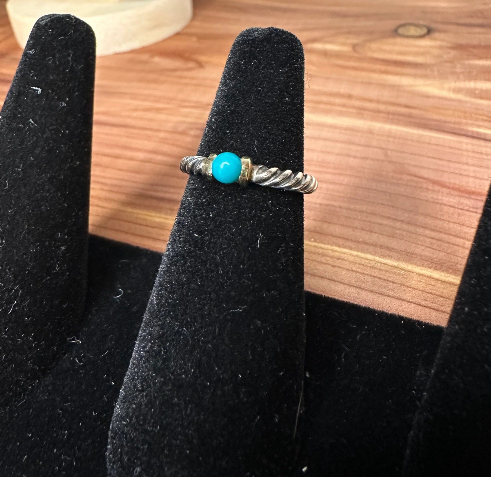 David Yurman Turquoise Bead Cable Stackable Sterl… - image 3