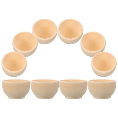 10 Pcs Unfertige Holzschalen Kleine Schälchen Spielzeug Mini-Holzschalen