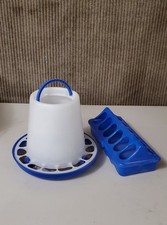 flip top poultry feeder and hanging feeder -used