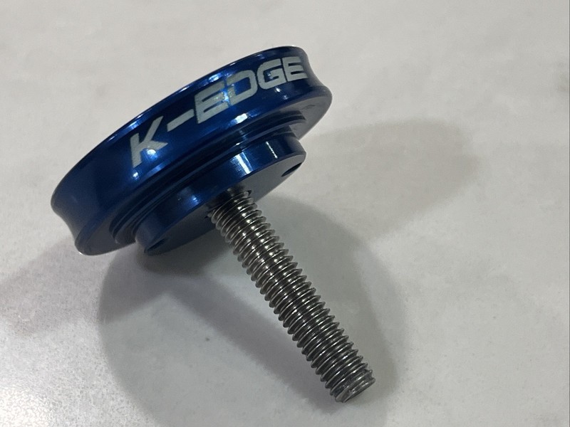 K-Edge Gravity Cap Bike Stem Computer Mount fits Garmin - Blue