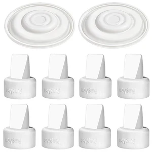PumpMom Lot de 8 valves en bec de canard et 2 membranes en silicone