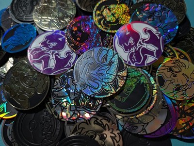 Lot of 5x Official Pokemon TCG Coins (No Duplicates)! + Pokemon sticker Sheet!