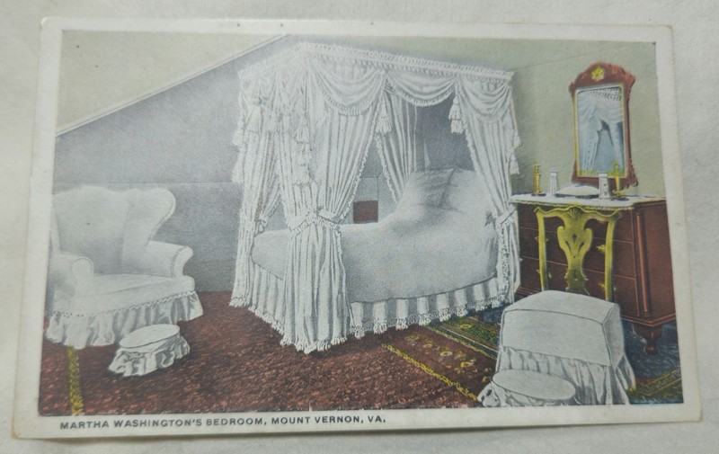 Martha Washington's Bedroom Mount Vernon VA Postcard R-64940 B.S. Reynolds