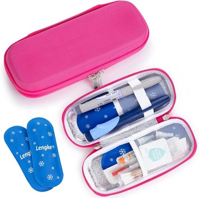 SUNMON Insulin Kühltasche mit 2 wiederverwendbaren Kühlakkus (Rot) | Isolierte I