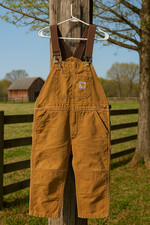 Carhartt Brown Duck Overalls 42x30 Men  s Workwear Canvas Bibs Farm Carpenter