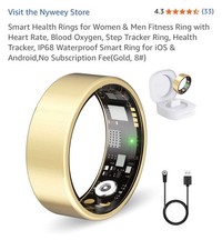 Smart Health Rings for Women Men Fitness Ring with Heart Rate, Blood Oxygen, S
