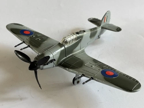 VINTAGE DIECAST DINKY TOYS #718 RAF HAWKER HURRICANE WW2 FIGHTER PLANE VGC