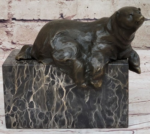 Polar Bear Bronze Sculpture Statue By Miguel Lopez (Milo) France Genuine Deal - Bild 3 von 10