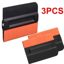 3PC Suede Felt Squeegee W/Magnets Window Tint Scraper Car Wrap Film Vinyl Tool U