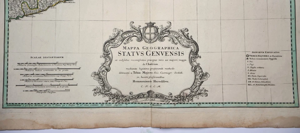 Map "Mappa Geographica Status Genuensis" (Genoa-Liguria) Homann Heirs, 1749 - Image 3 of 4