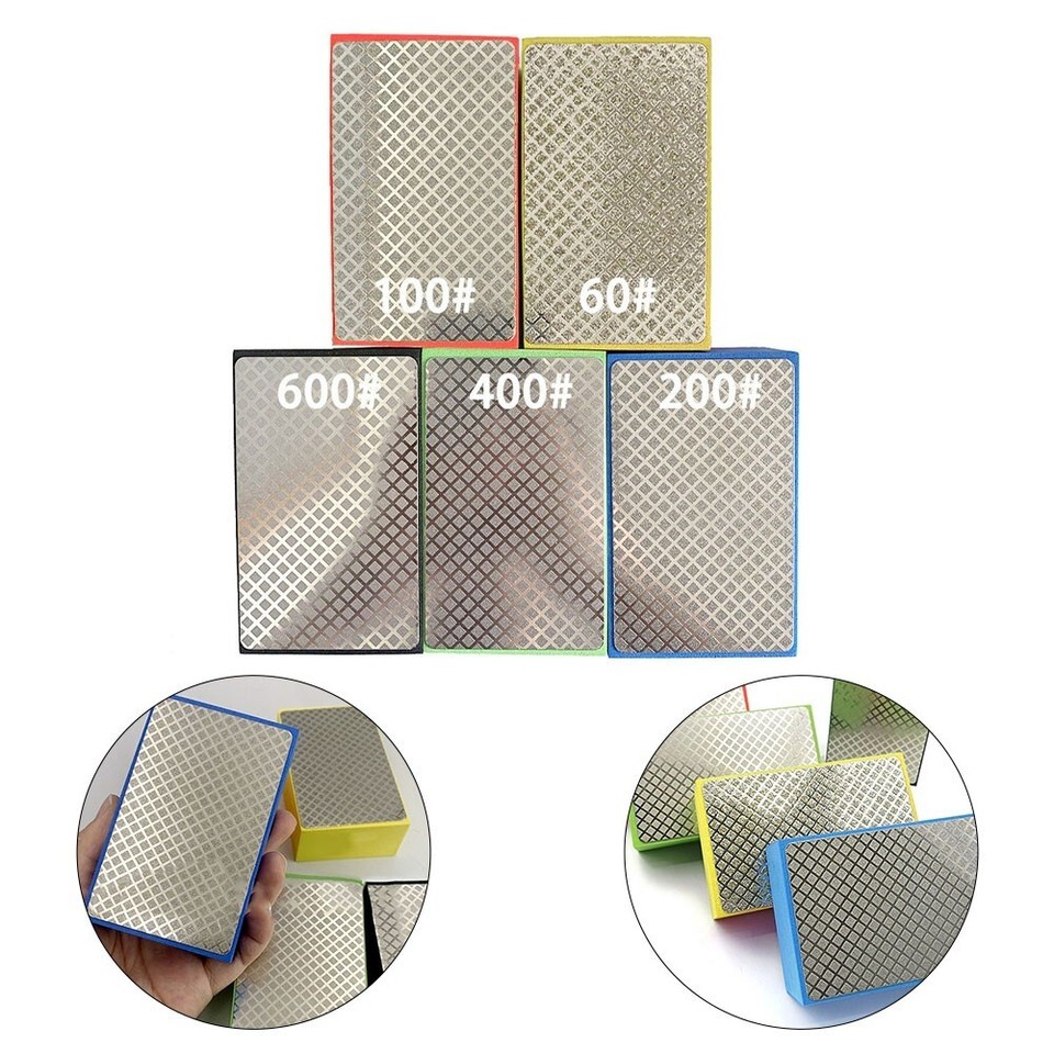 5pcs Diamond Polishing Hand Pads Block For Ceramic Tile Marble Glass