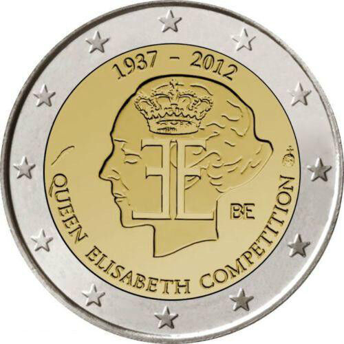 Belgio 2 euro, 2012 Queen Elizabeth Competition commemorazione UNC  - Foto 1 di 2