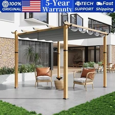 ✔️10x10 Ft Modern Aluminum Pergola Outdoor Pergola W/Adjustable Canopy Backyard