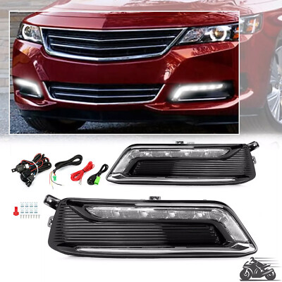 Fit For 14-20 Chevy Impala Clear Lens LED DRL Fog Lights Pair Wiring Switch Kit - Foto 10