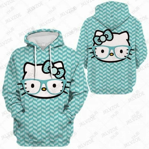 Hello Kitty 3D Print Couple Hoodies for Men & Women