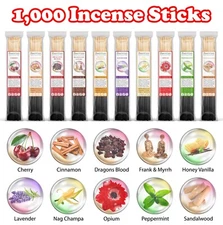 1000 Incense Sticks 11" Variety Pack Bulk Wholesale Set Hand Dipped Handmade Lot