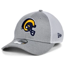 New Era Los Angeles Rams Helmet Logo Shadow Tech Neo Mesh 39THIRTY Stretch Hat