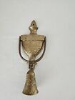 Vtg 1978 India Brass Bells Of Sarna Brass Door Knocker Bell ~ Floral Leaf Motif