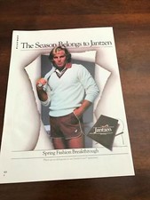 1981 VINTAGE 8X11" PRINT Ad FOR SEASON BELONGS TO JANTZEN MAN WITH SHORT SHORTS