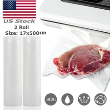 2 Rolls 7"X196" Vacuum Sealer Bags Food Seal Bag For Kitchen Universal Sealer