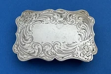 Vintage Old Western Diablo Sterling Silver Blank Monogram Plate Belt Buckle