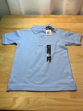 New Boy  s Chaps Approved Schoolwear Polo Shirt Sz 7 in Lt. Blue 