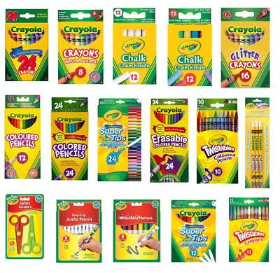 Crayola Marker Buntstifte Bleistifte Kreide drehbar Supertips trocken abwischbar Pip Saks