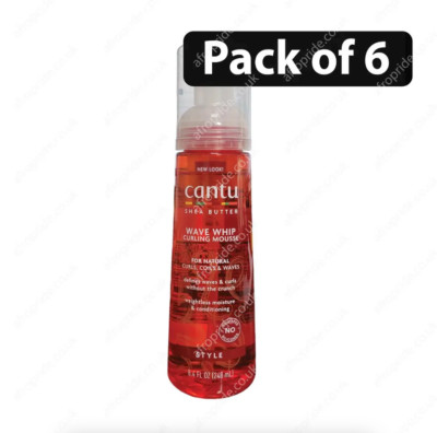 Cantu Sheabutter für natürliches Haar Wave Whip Lockenmousse 8,4oz - 6er Pack