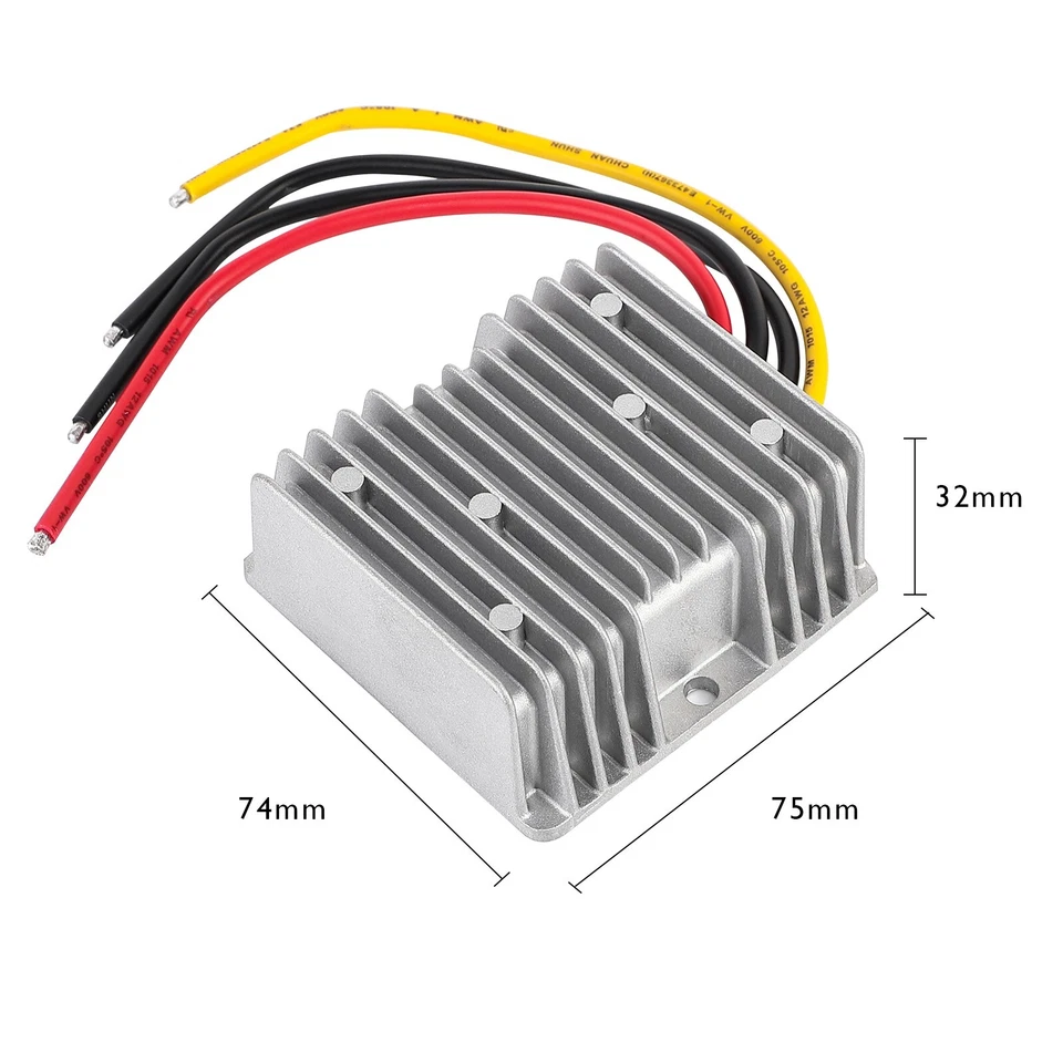Regulador de voltaje reductor convertidor DC 24V a DC 12V 30A 360W IP68 impermeable Foto 3 de 4