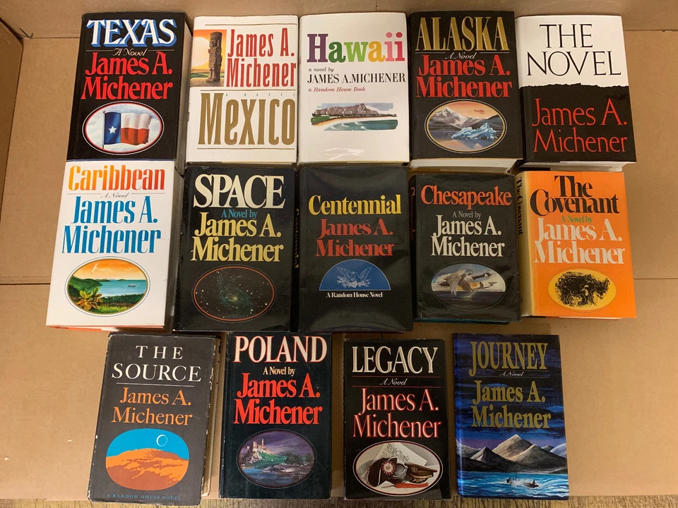 Lot of 10 JAMES A. MICHENER Books Vintage HARDBACK HARDCOVER HCDJ RANDOM MIX Set - Image 3 of 3