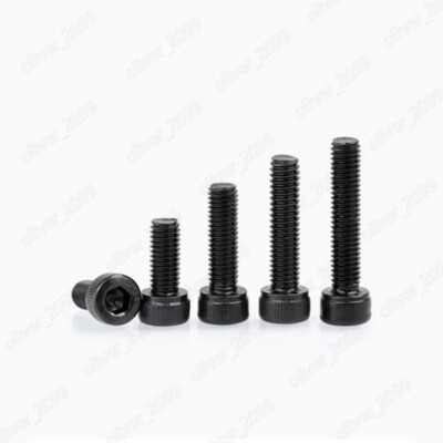 Black 304 Stainless Steel Hex Socket Bolts Cap Head Screws M2 M3 M4 M5 M6