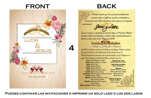 5 PSD 5x7 Invitation Bodas - Picture 4 of 5