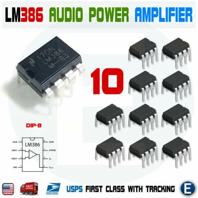 NATIONAL SEMICONDUCTOR 10PCS LM386 N-1 LM386N DIP-8 Audio Power AMPLIFIER Low Voltage IC